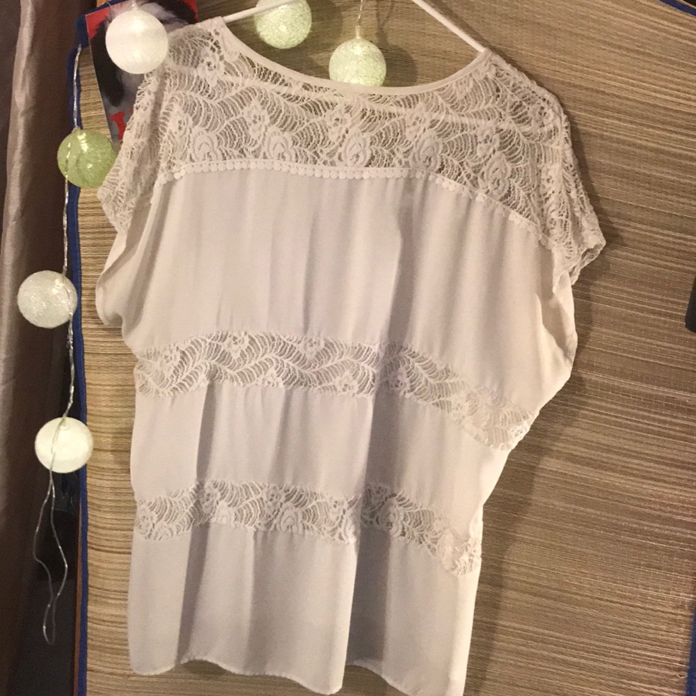 Off white lace top, women’s BELLATRIX/year round - Picture 2 of 4